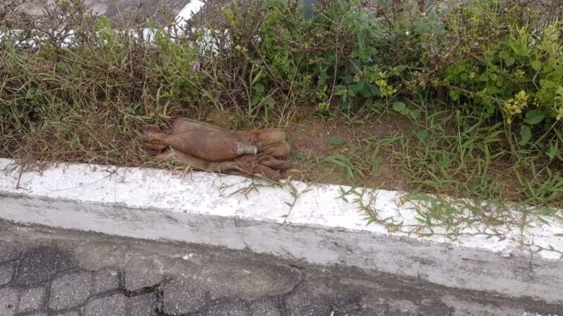 ‘Bomba’ é deixada em calçada de unidade policial na zona leste de Manaus