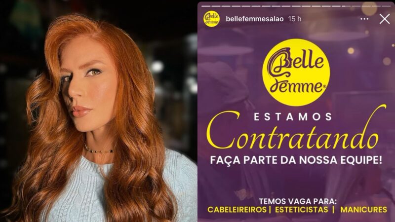 Salão de beleza de Djidja Cardoso abre vagas de emprego em Manaus