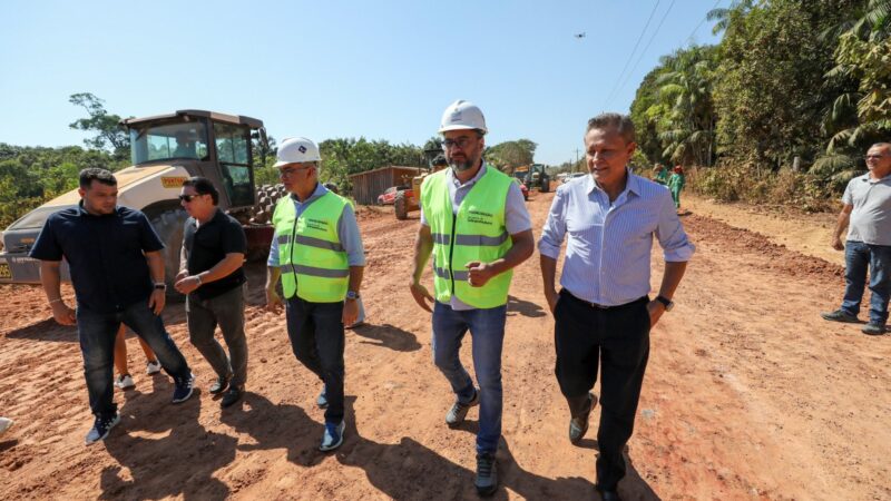 Governador Wilson Lima vistoria avanço das obras no Ramal do Pau Rosa, na zona rural de Manaus