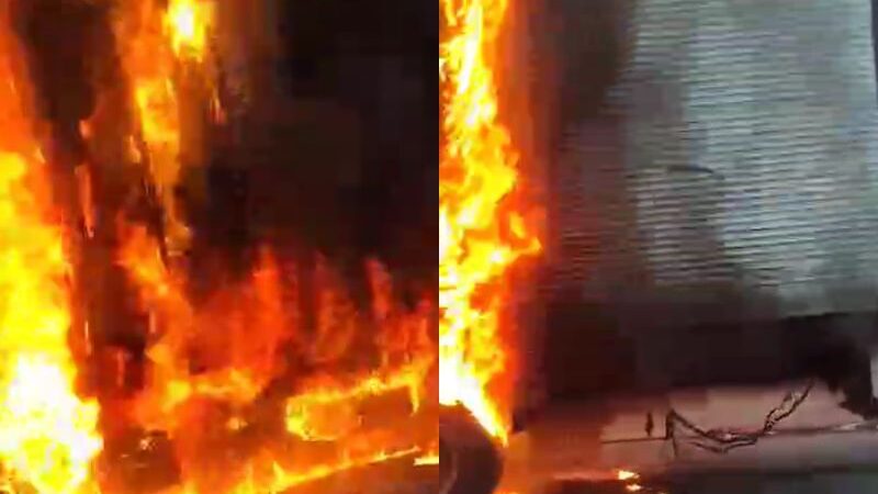 Caminhão pega fogo e deixa uma pessoa ferida em Manaus