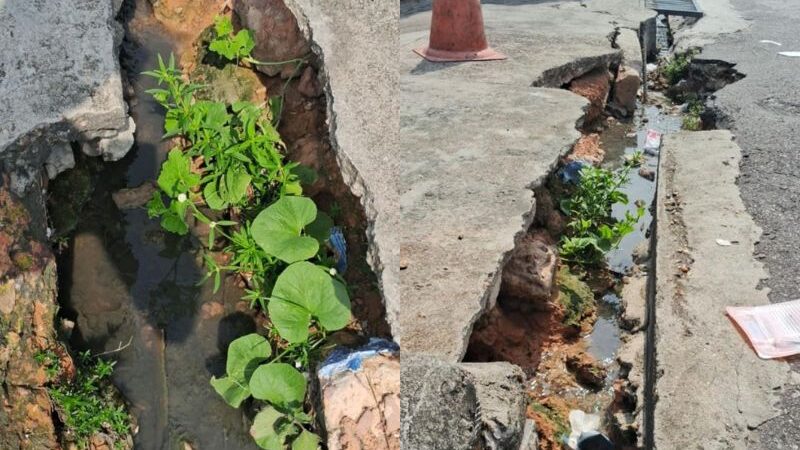 Moradores denunciam cratera em rua no bairro Cachoeirinha