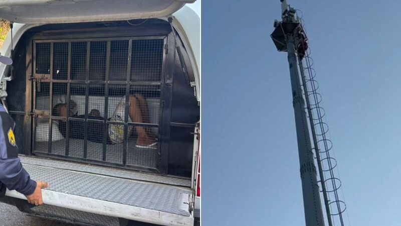 Homem tenta roubar fios e fica preso em torre de Manaus