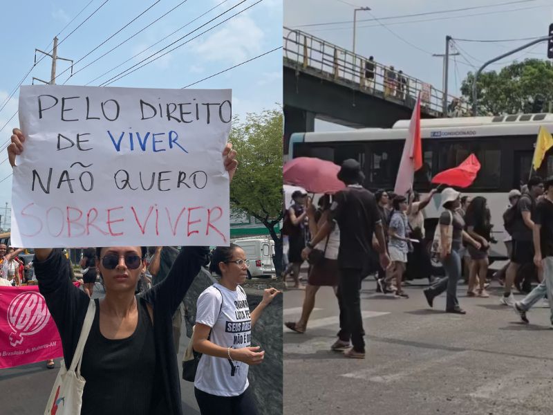 Manifestantes pedem o fim da escala 6×1 em ato na zona Leste de Manaus • Portal Tucumã