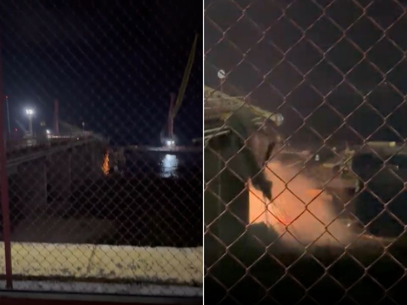 Pilar de ponte desaba no porto do Chibatão em Manaus