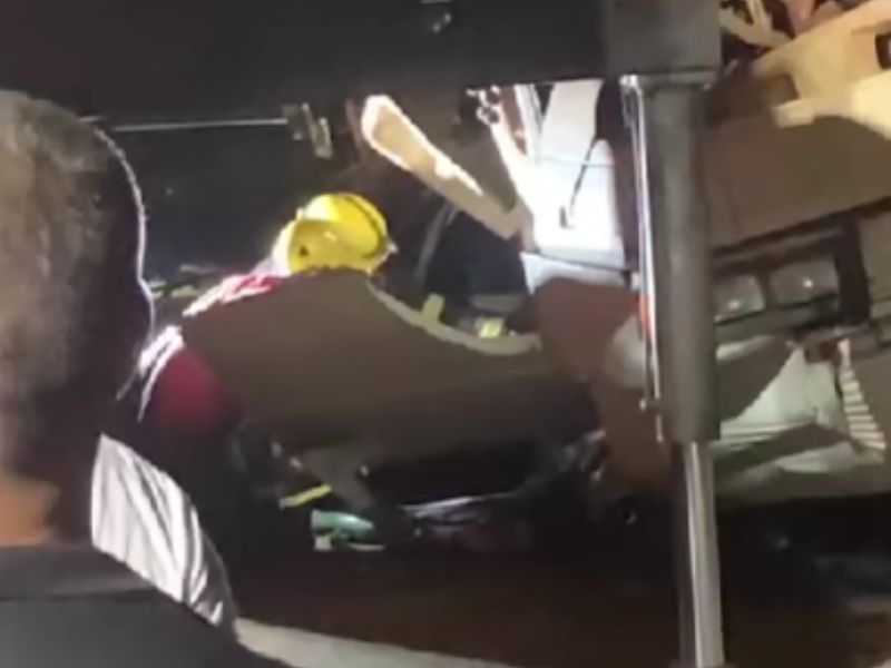 Vítima fica presa nas ferragens em grave acidente no Distrito Industrial