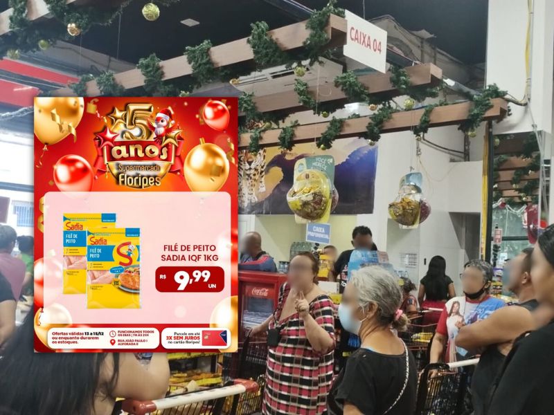 Frango a R$ 9,99 causa caos em supermercado de Manaus; veja vídeos