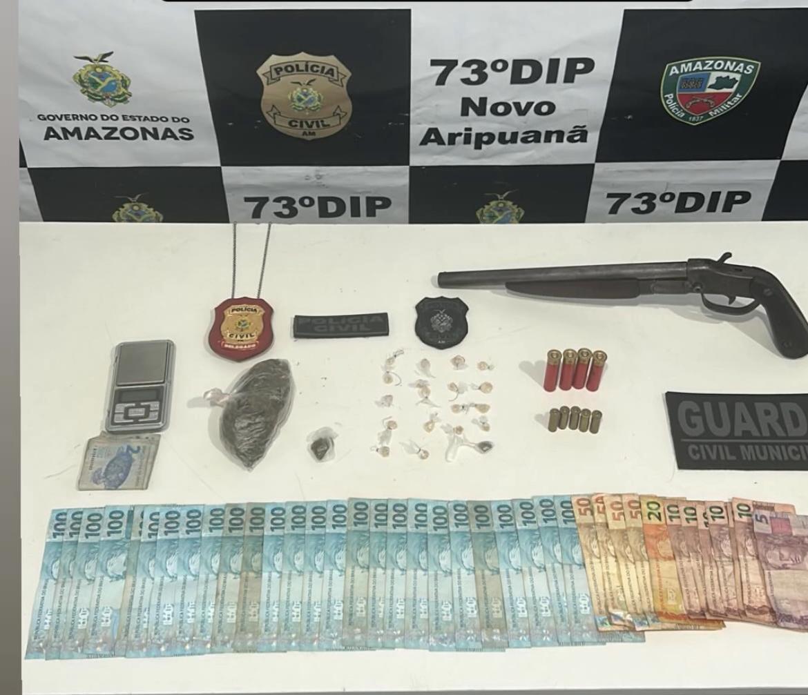 Homem é preso ao ser flagrado vendo drogas em Novo Aripuanã, no AM