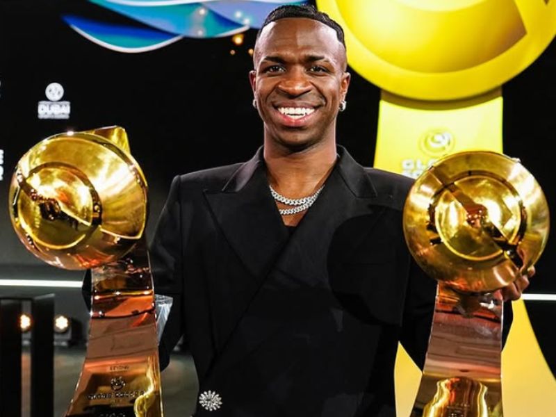 Vinicius Júnior é eleito o melhor do mundo no Globe Soccer Awards