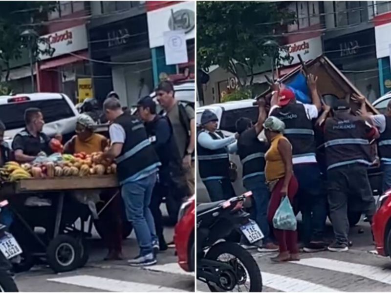 Vendedora tem mercadoria confiscada de forma violenta por agentes da prefeitura de Manaus