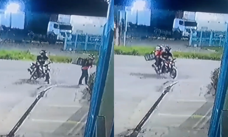 Com bag nas costas, falso entregador é flagrado cometendo assalto no Santa Etelvina; veja vídeo