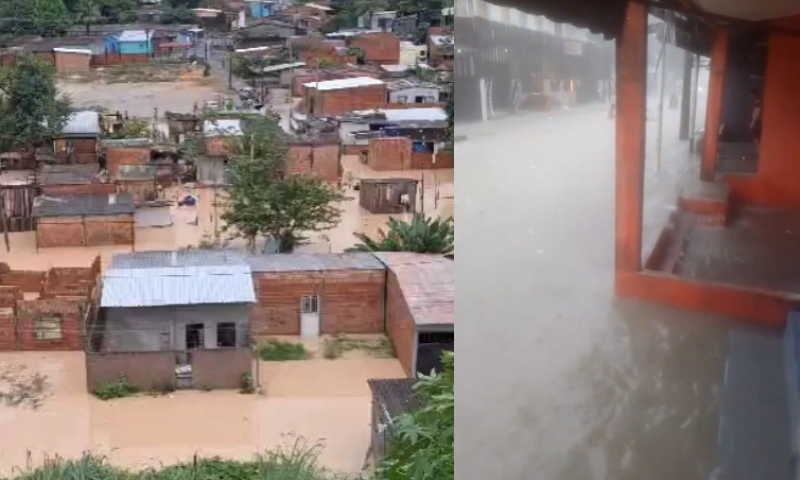 Forte chuva alaga comunidade Santa Marta e outras áreas de Manaus; veja vídeos