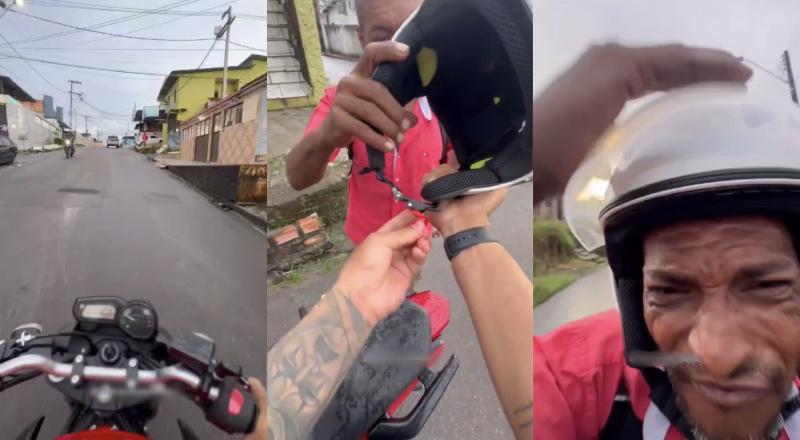 Motoqueiros de app filmam passageiros em pânico durante corrida veloz para ganhar likes em Manaus