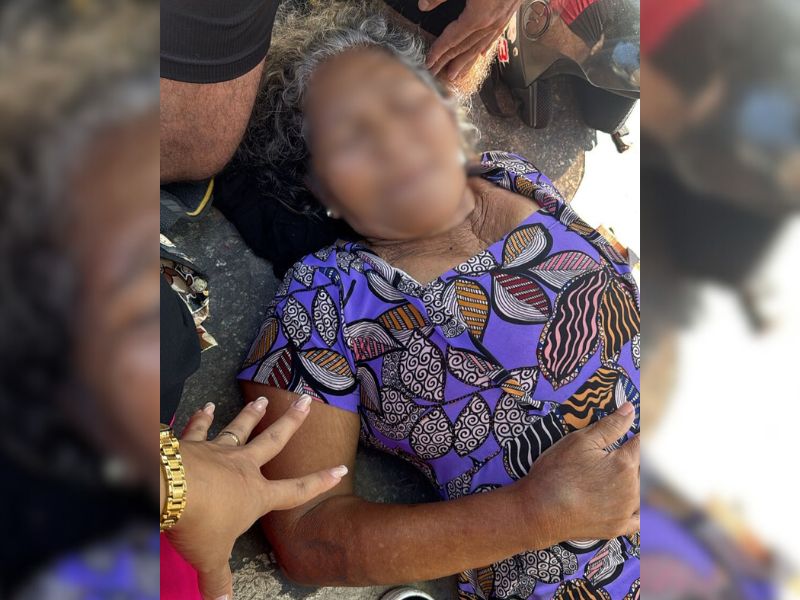 Veja como idosa escapou de ser esmagada por caminhão em Manaus