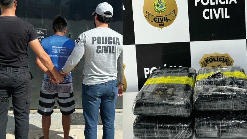 Homem é preso com quatro tabletes de cocaína em embarcação no Amazonas