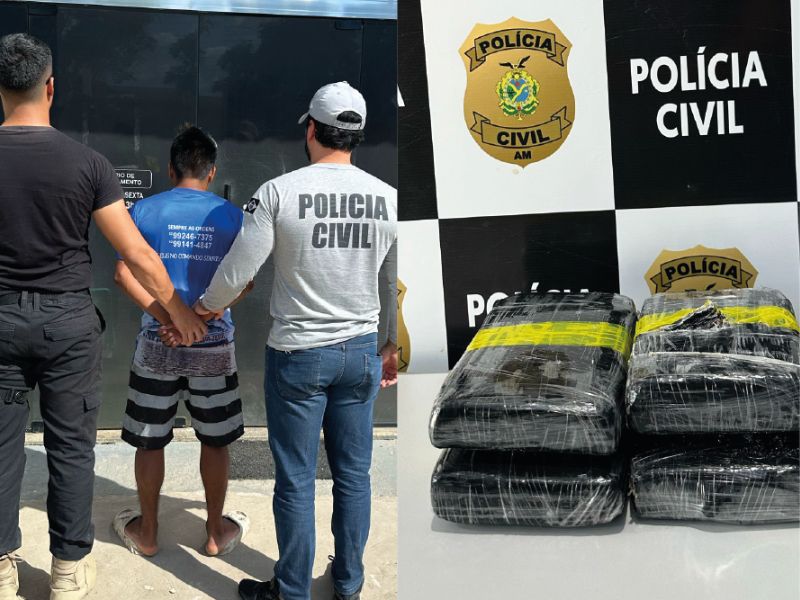 Homem é preso com quatro tabletes de cocaína em embarcação no Amazonas