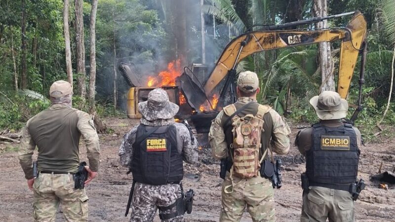 PF, ICMBio e Força Nacional combatem garimpo ilegal no Parque Nacional dos Campos Amazônicos