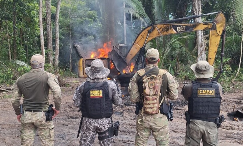 PF, ICMBio e Força Nacional combatem garimpo ilegal no Parque Nacional dos Campos Amazônicos