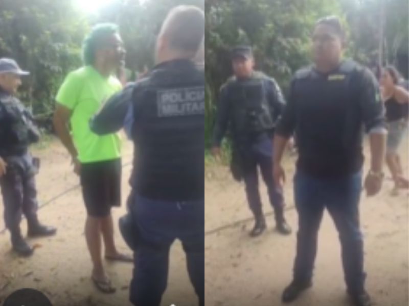 VÍDEO: mulher parte para cima de PMs ao tentar impedir prisão do marido no AM: “SOLTA ELE!”