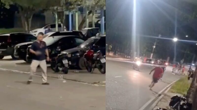 Sargento da Marinha é espancado com paus e pedras após puxar arma em briga de bar em Manaus