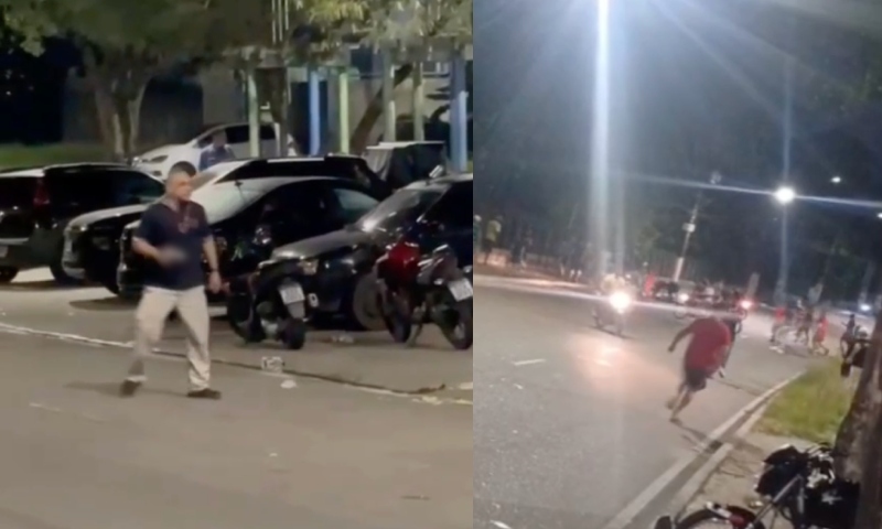 Sargento da Marinha é espancado com paus e pedras após puxar arma em briga de bar em Manaus