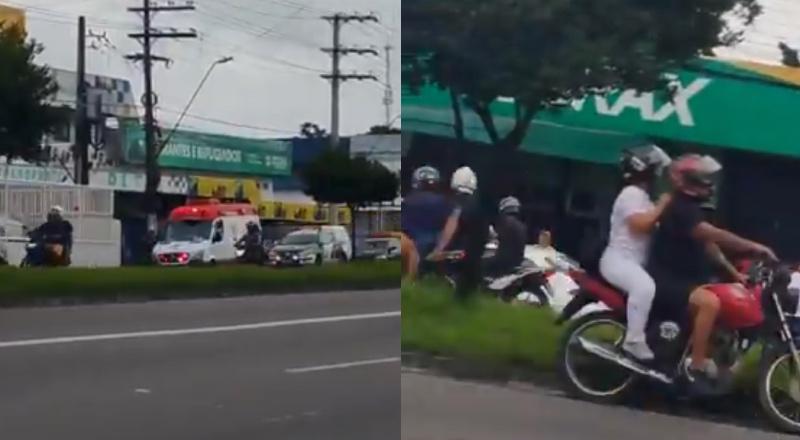 grupo de motoqueiros persegue motorista bêbado após atropelamento em Manaus; veja vídeo