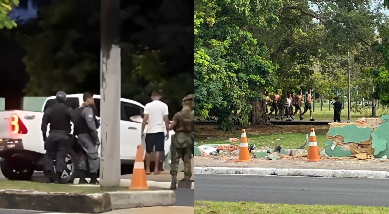 Carro desgovernado invade quartel do Exército em Manaus; veja