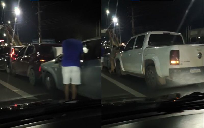 Carros formam fila indiana após acidente na Torquato Tapajós