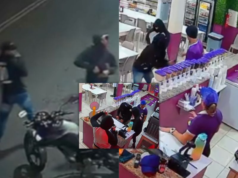 Criminosos fortemente armados ‘tocam o terror’ em loja de açaí