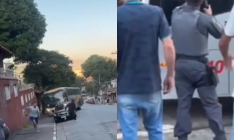 Homem em surto psicótico rouba ônibus e causa diversos acidentes em avenida; veja vídeo