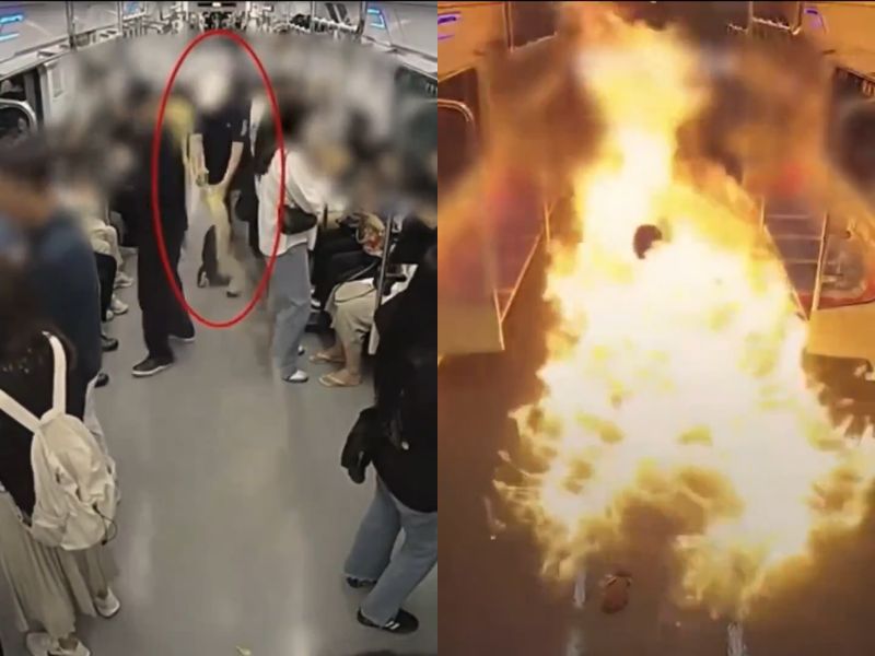 Homem põe fogo em vagão lotado de metrô após divórcio