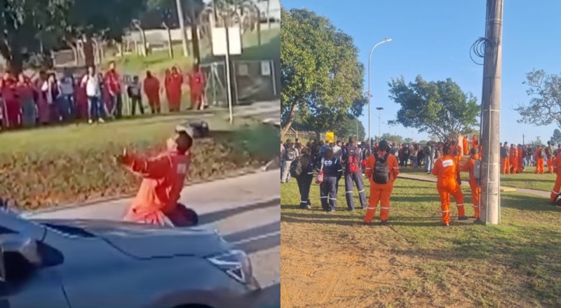 Petrobras paga salários atrasados de terceirizados após impasse com empreiteira; veja vídeos