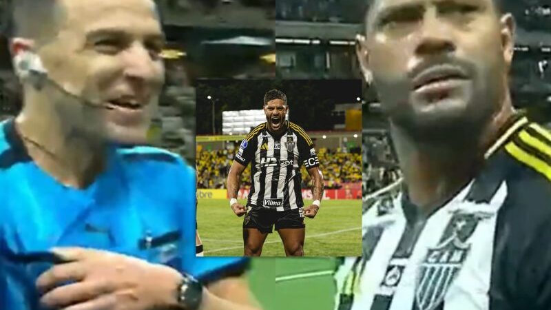 Árbitro dá cartão para Hulk dando risada e atacante não entende