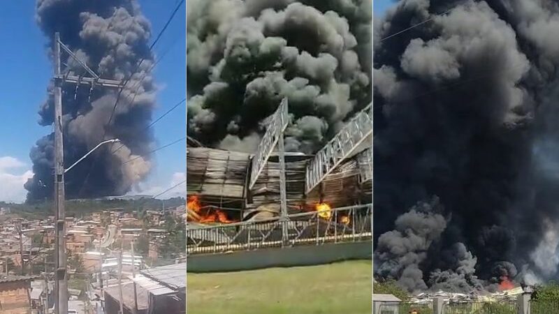 Incêndio de grandes proporções atinge fábrica no Distrito Industrial