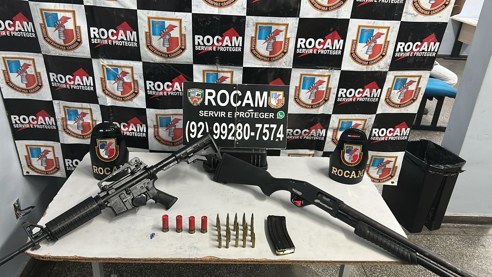 Casal é preso com fuzil e espingarda após denúncia em Manaus