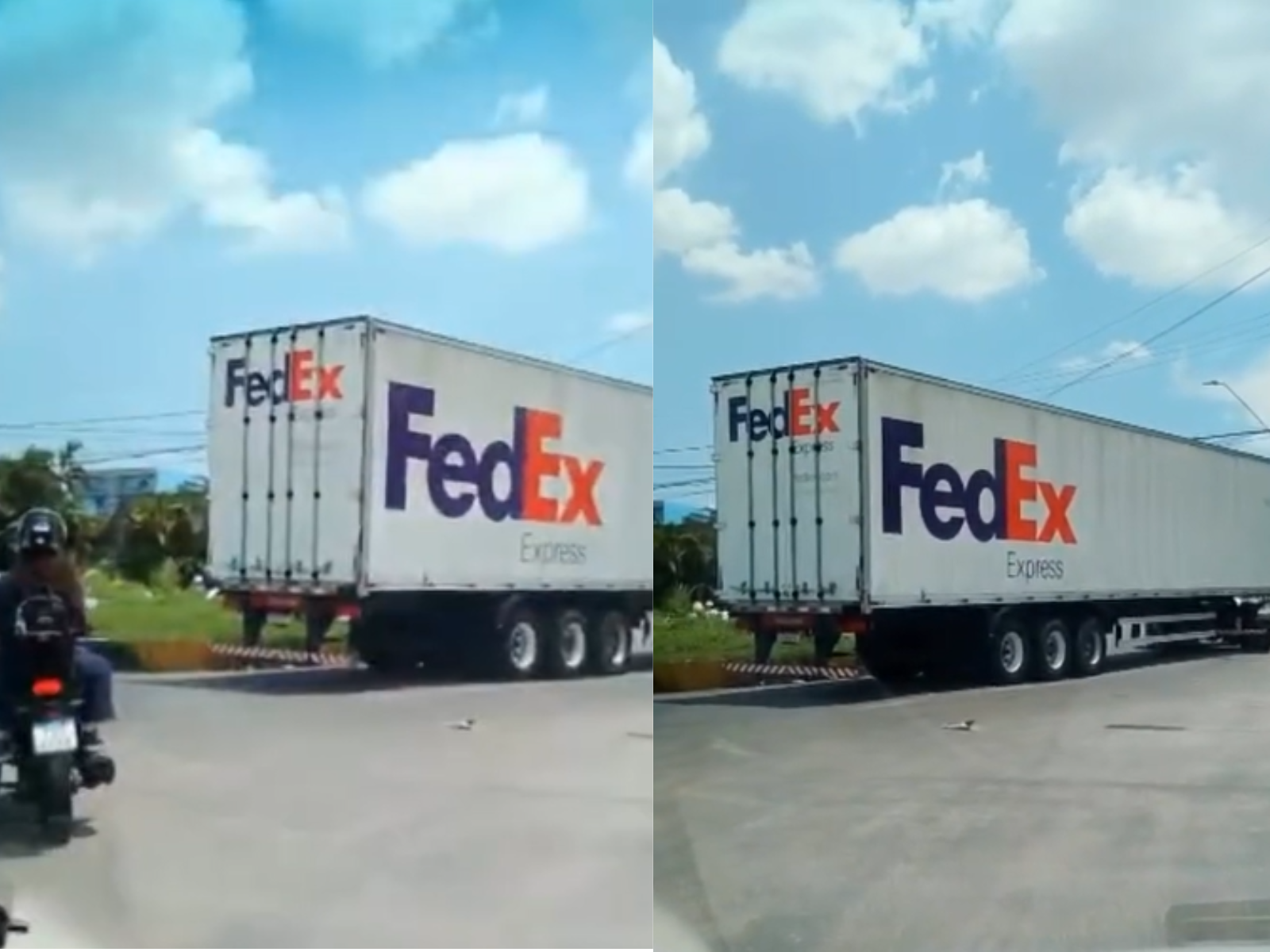 Carreta com pane mecânica interdita rotatória e causa caos no trânsito em Flores