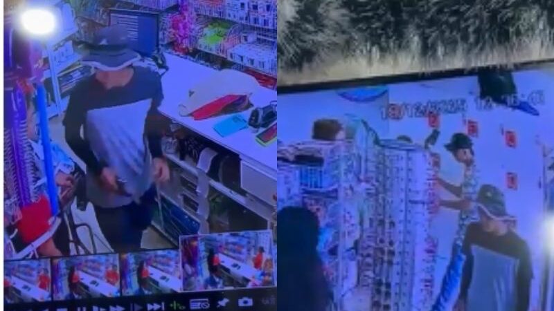 Assalto em comércio é registrado por câmaras de segurança no Amazonas