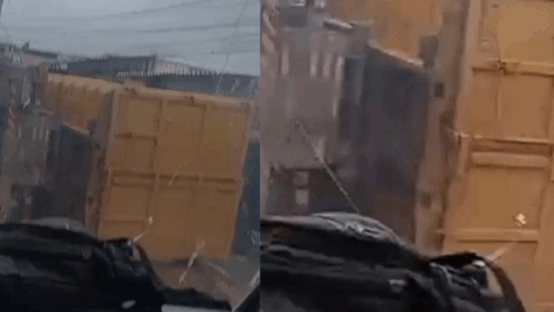 Caminhão tomba na Avenida Solimões e provoca transtornos no trânsito na zona Norte de Manaus