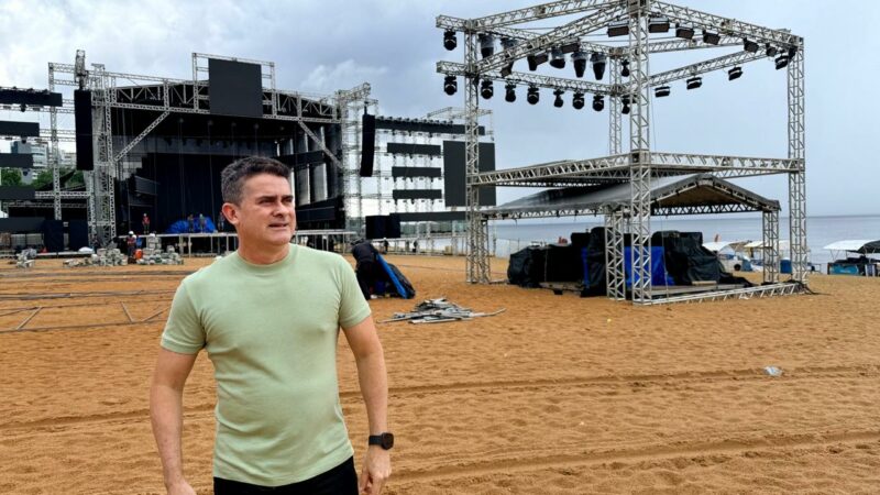 Montagem final do ‘Réveillon Manaus 2026’ com megaestrutura e três grandes palcos