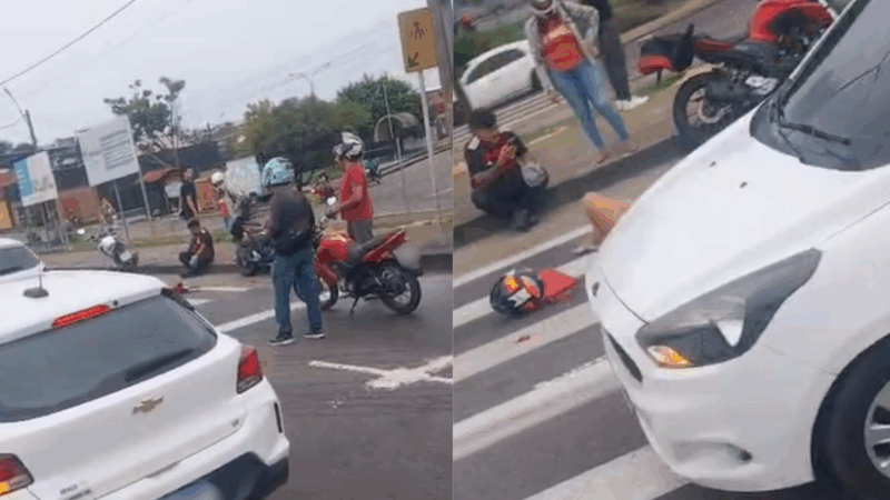 Motociclista sofre acidente na Avenida das Flores, na zona norte de Manaus