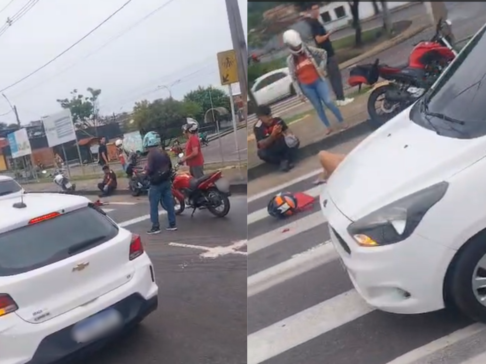 Motociclista sofre acidente na Avenida das Flores, na zona norte de Manaus