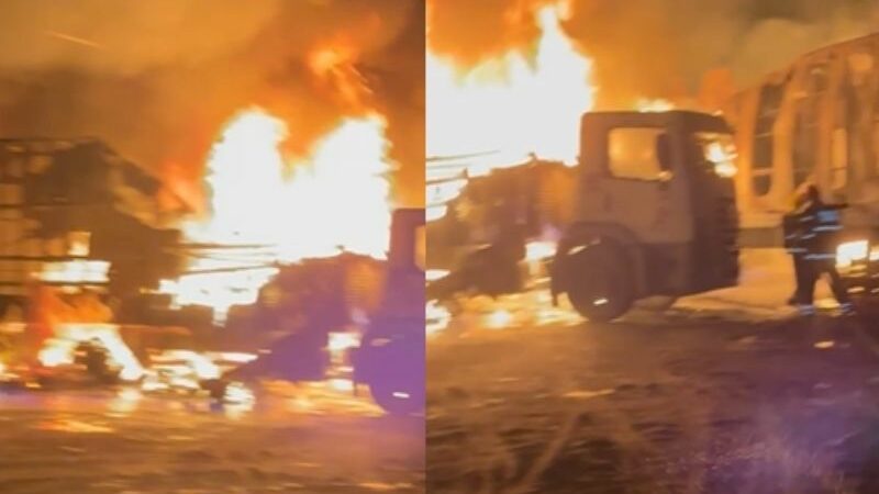 Incêndio atinge galpão durante a madrugada no bairro Tarumã, em Manaus