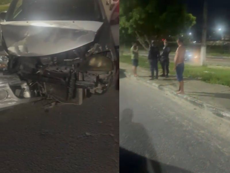 Motorista sem CNH é detido após colisão na Avenida das Torres, em Manaus