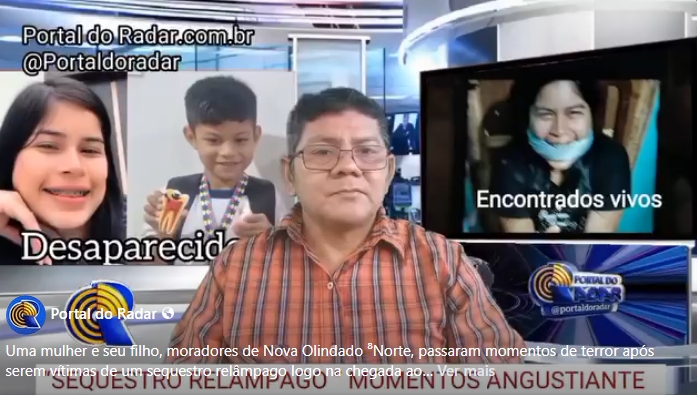 Uma mulher e seu filho, moradores de Nova Olindado ⁸Norte, passaram momentos de terror após serem vítimas de um sequestro relâmpago logo na chegada ao porto de Manaus. O caso gerou grande preocupação entre familiares e amigos, já que por várias horas não houve nenhuma informação sobre o paradeiro das vítimas.