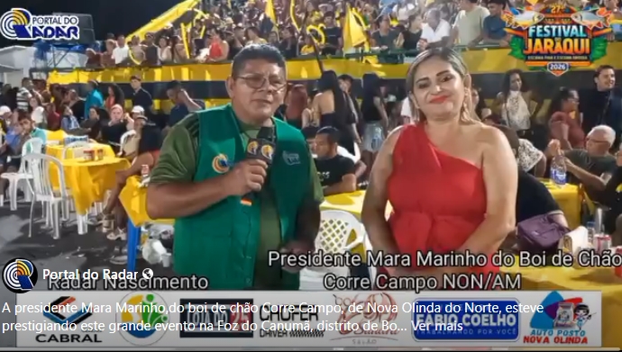 A presidente Mara Marinho,do boi de chão Corre Campo, de Nova Olinda do Norte,