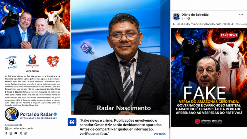 Portal do Radar alerta para riscos da disseminação de fake news envolvendo senador Omar Aziz