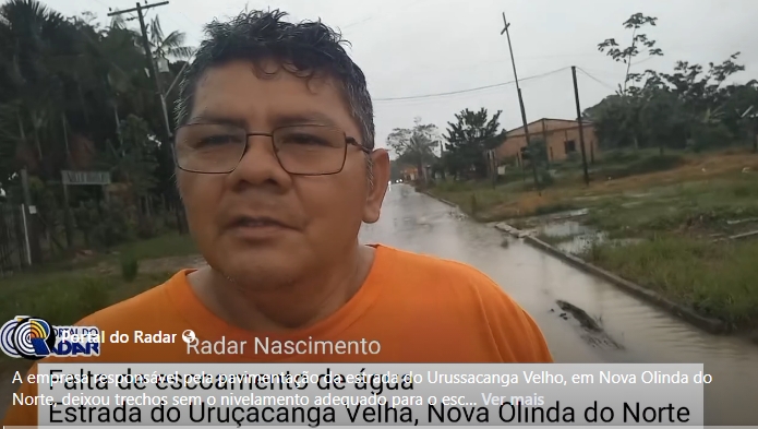 A empresa responsável pela pavimentação da estrada do Urussacanga Velho, em Nova Olinda do Norte