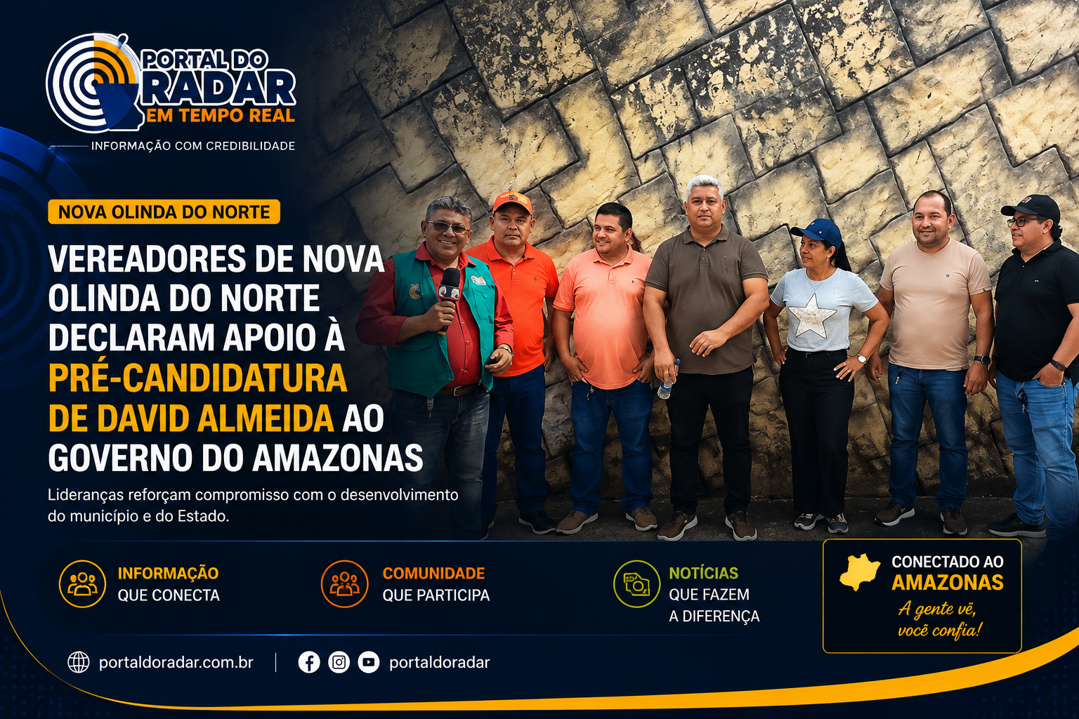 Vereadores de Nova Olinda do Norte declaram apoio à pré-candidatura de David Almeida ao Governo do Amazonas