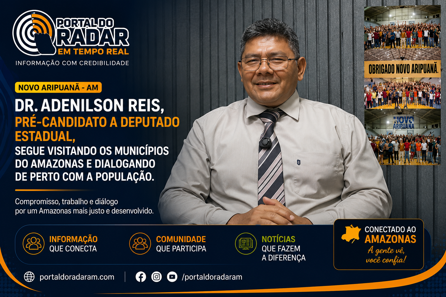 Dr. Adanilson Reis, pré-candidato a deputado estadual, segue visitando os municípios da calha do Rio Madeira, como Novo Aripuanã