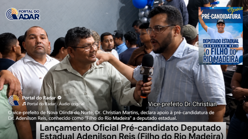 Vice-prefeito de Nova Olinda do Norte declara apoio à pré-candidatura de Dr. Adenilson Reis