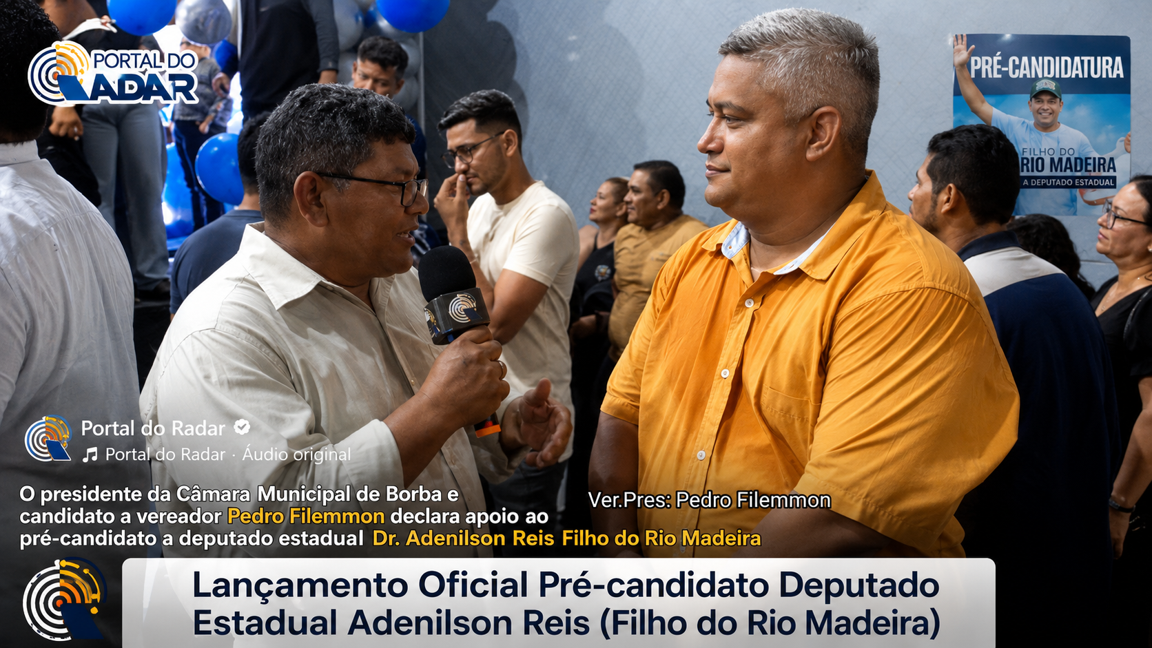 Presidente da Câmara de Nova Olinda do Norte declara apoio à pré-candidatura de Dr. Adenilson Reis